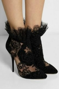 JIMMY CHOO Kamaris suede and lace ankle boots