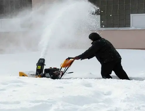 snow removal with a snow blower