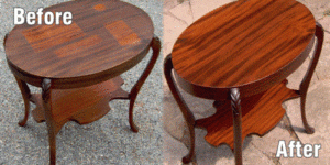 Furniture refinishing before after