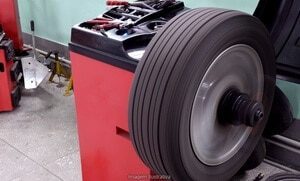 Wheel Balancing on Machine