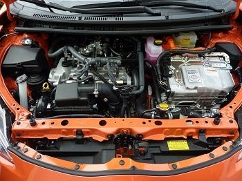 Car Engine With Battery