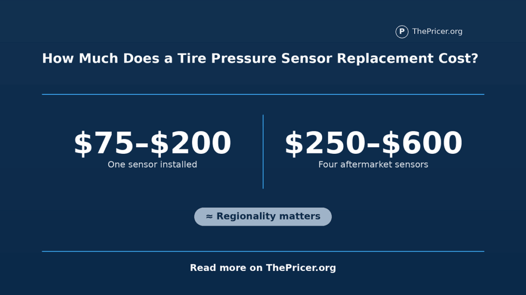 Tire Pressure Sensor Replacement Cost