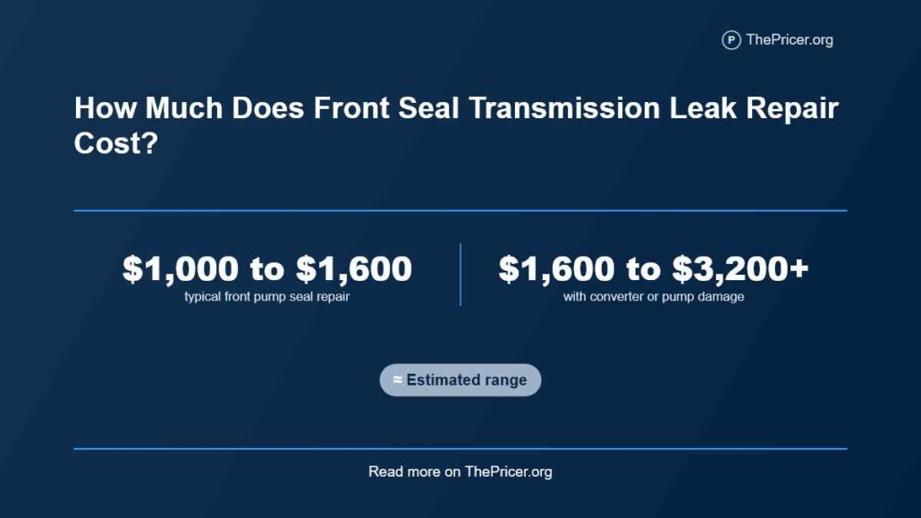 Front Seal Transmission Leak Repair