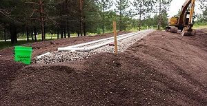 Septic System Mound and Rock bed
