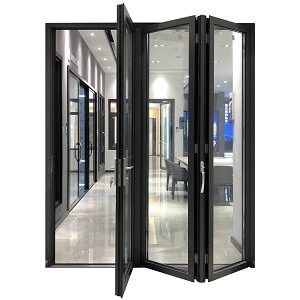 Half Open Accordion Style Folding Patio Door