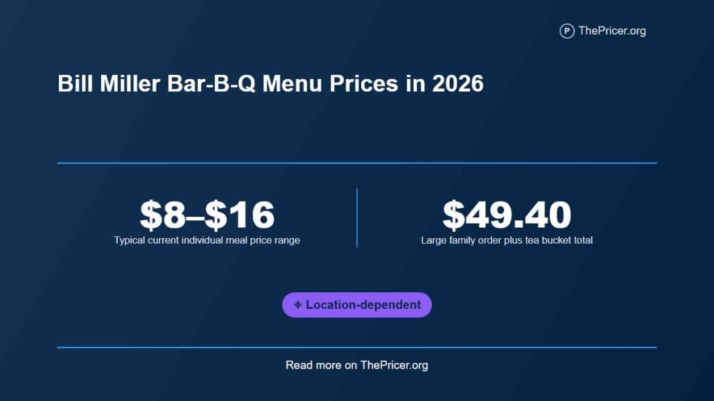 Bill Miller Bar-B-Q Menu Prices