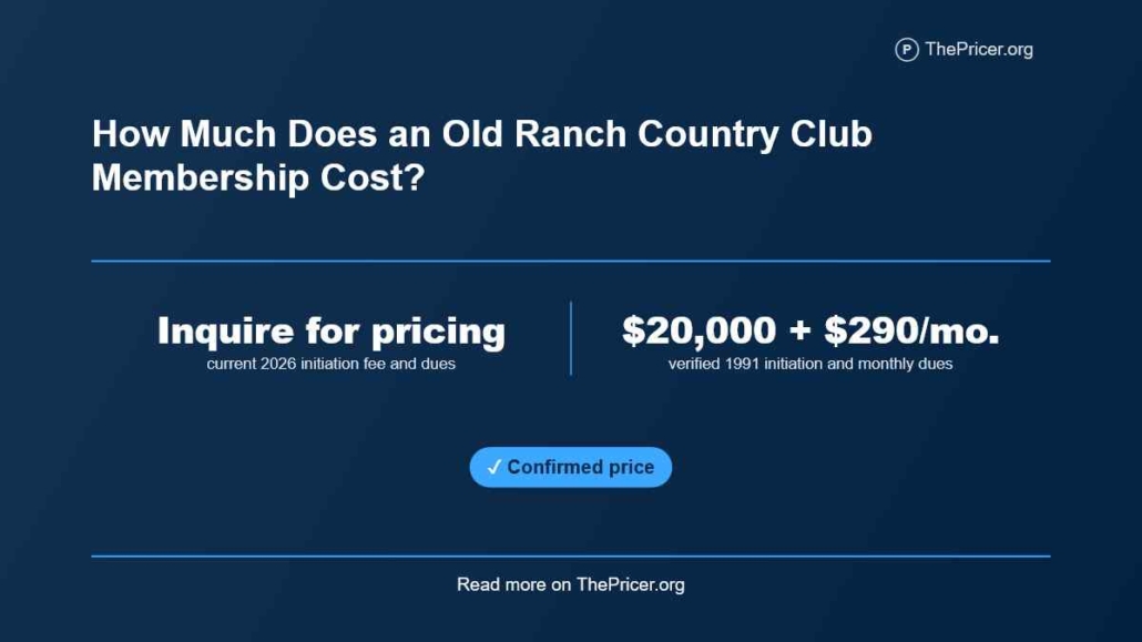 Old Ranch Country Club Membership