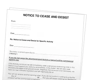 Cease and Desist Template