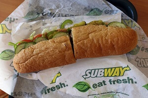 Subway Footlong cut in Half