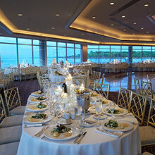 Glen Island Harbour Club wedding ballroom white