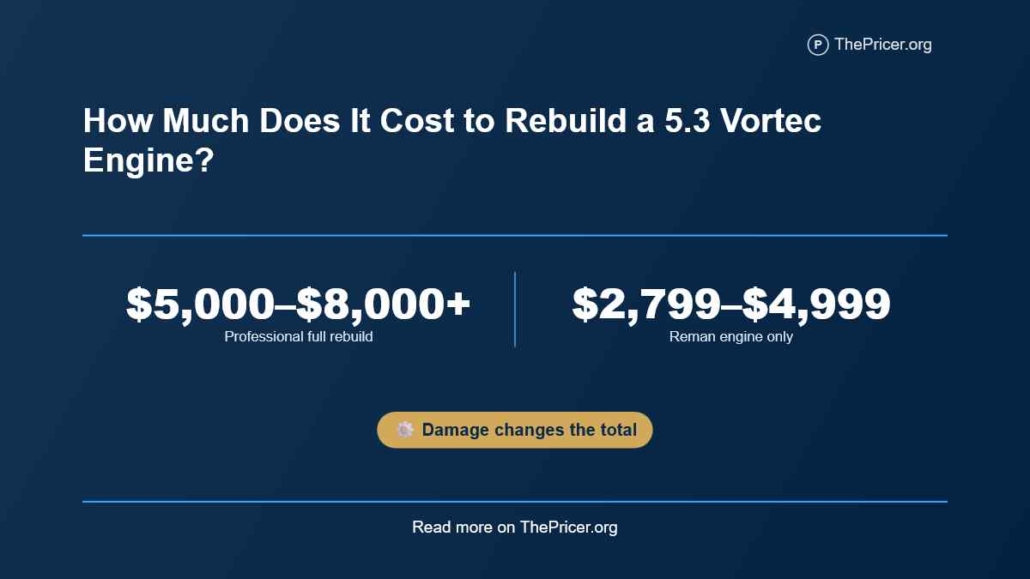Cost to rebuild a 5.3 Vortec Engine