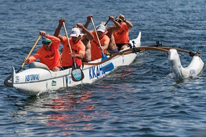 Outrigger Canoe on Water