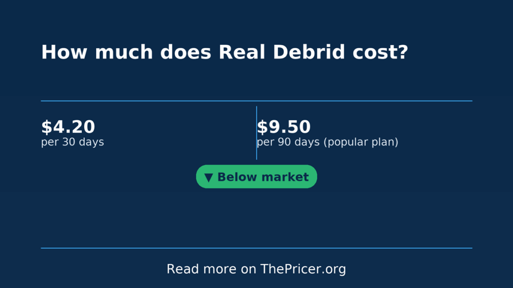 Real Debrid Cost