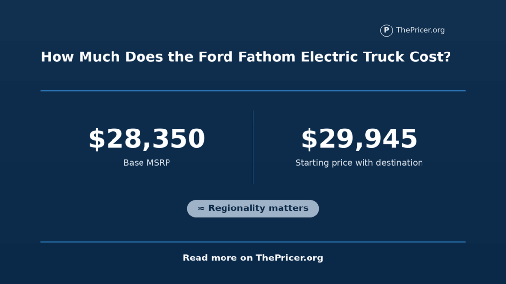 Ford Fathom Electric Truck Cost