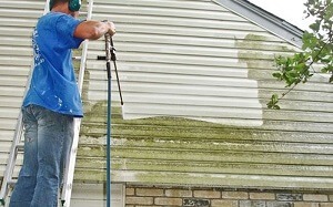 Pressure Washing a House 